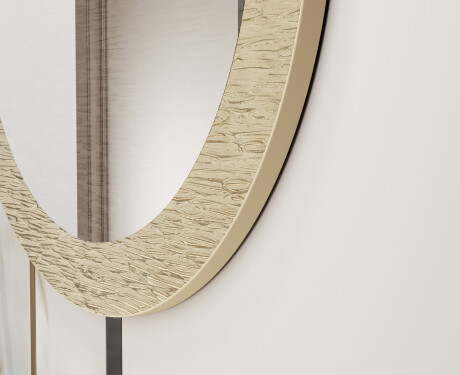 Round mirror with decorative metal finish L288 #3