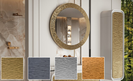 Round mirror with decorative metal finish L288