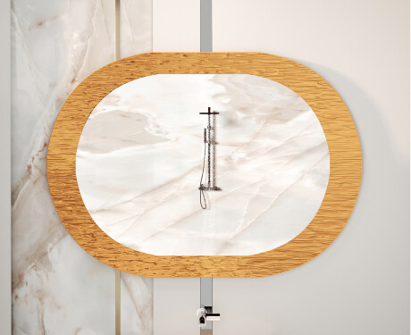 Bathroom mirror with elegant metal detailing L289 #5