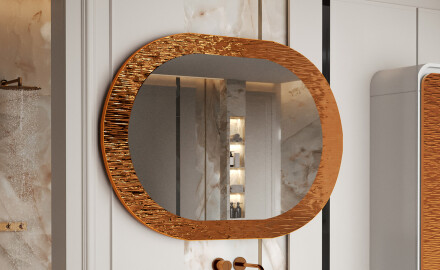 Bathroom mirror with elegant metal detailing L289