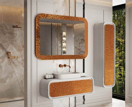 Rounded mirror in a metal frame L287