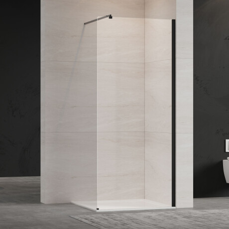 Walk-in enclosure transparent glass black profile #2