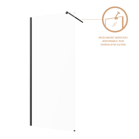 Walk-in enclosure transparent glass black profile #7