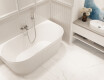 Free-standing fluted Glamour 170 cm bathtub, complete with siphon and stopper/drain in white