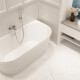 Free-standing fluted Glamour 170 cm bathtub, complete with siphon and stopper/drain in white #1