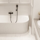 Free-standing fluted Glamour 170 cm bathtub, complete with siphon and stopper/drain in white #2