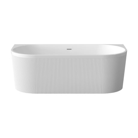 Free-standing fluted Glamour 170 cm bathtub, complete with siphon and stopper/drain in white #4