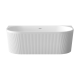 Free-standing fluted Glamour 170 cm bathtub, complete with siphon and stopper/drain in white #4