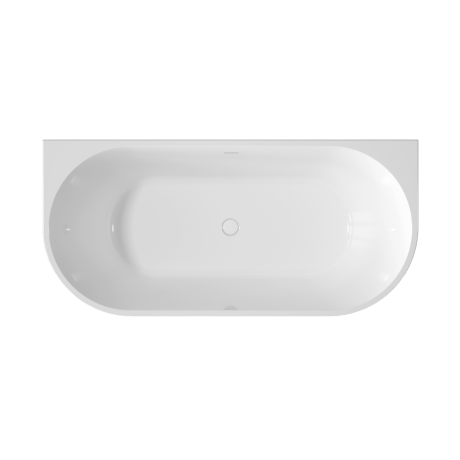 Free-standing fluted Glamour 170 cm bathtub, complete with siphon and stopper/drain in white #7