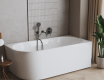Astri freestanding wall-mounted bathtub, 150 cm, right-sided, complete with a drain trap, plug, and an elegant overflow