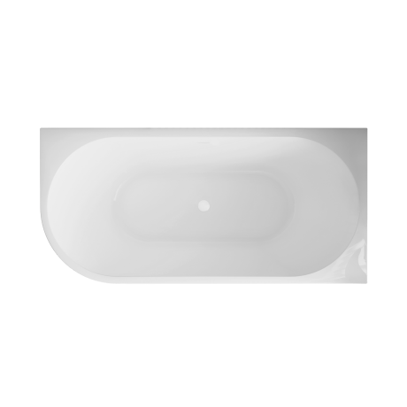 Astri freestanding wall-mounted bathtub, 150 cm, right-sided, complete with a drain trap, plug, and an elegant overflow #5