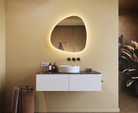 Irregular Mirror LED Lighted decorative design 74x74cm with cool LED color 7000K, warm color 3000K, or neutral color 4500K #8