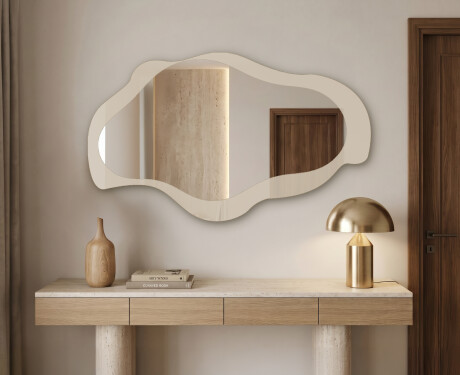 Irregular LED bathroom mirror - Veloura - fluid shape #3