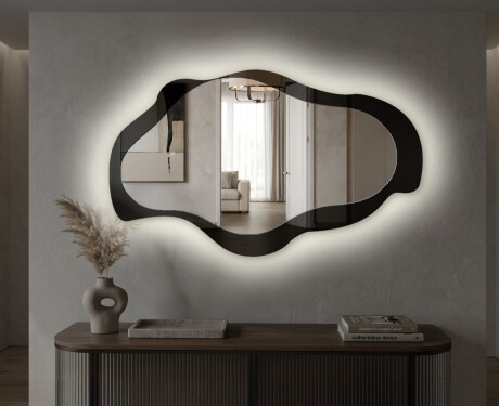 Irregular LED bathroom mirror - Veloura - fluid shape #4