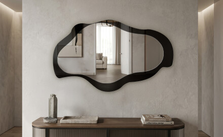 Irregular LED bathroom mirror - Veloura - fluid shape