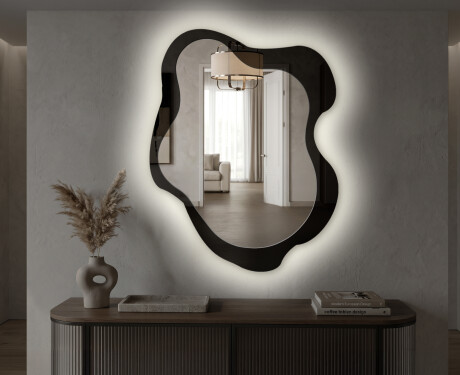 Organic irregular LED bathroom mirror - Alméa - harmonious form #4