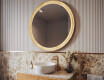 Mirror in a wooden frame with LED lighting
