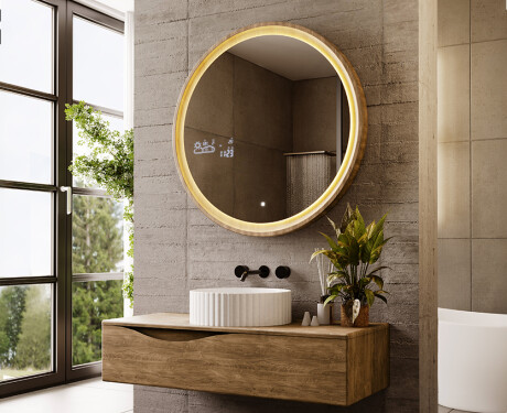 Mirror in a wooden frame with LED lighting #9