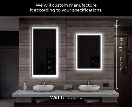 Custom sales backlit mirror