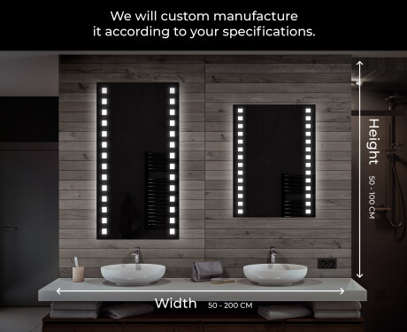 Designer Backlit LED Bathroom Mirror L03 #7