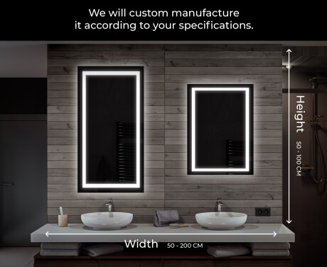 Designer Backlit LED Bathroom Mirror L15 #7