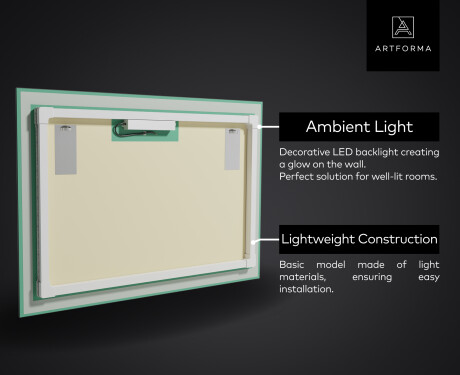 Designer Backlit LED Bathroom Mirror L47 #2