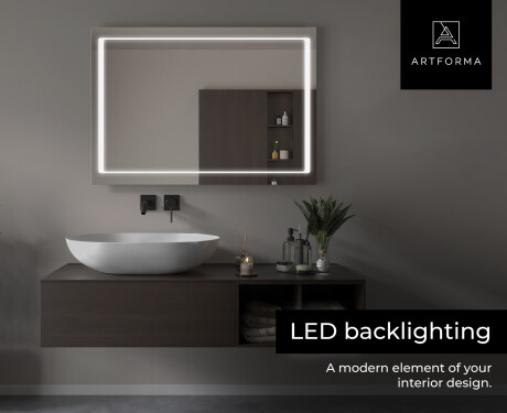 Designer Backlit LED Bathroom Mirror L61 #6