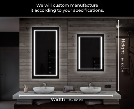 Designer Backlit LED Bathroom Mirror L61 #7