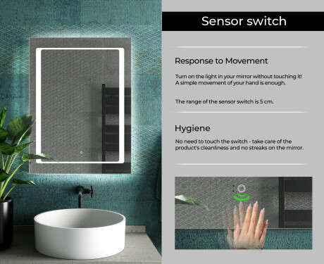 Designer Backlit LED Bathroom Mirror L61 #7