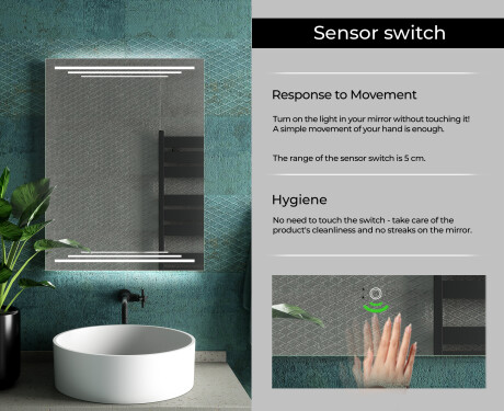 Designer Backlit LED Bathroom Mirror L75 #7