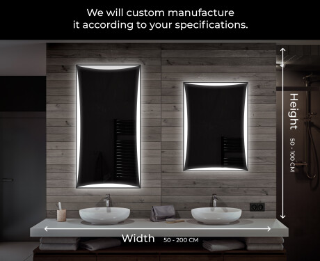 Designer Backlit LED Bathroom Mirror L77 #7
