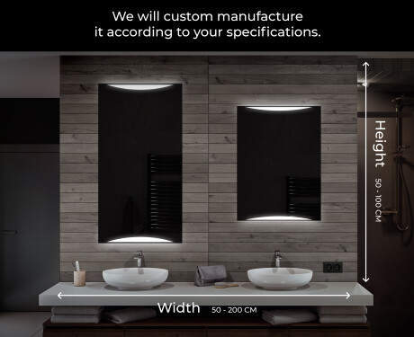 Style selections led lit mirror rectangular frameless lighted led shop bathroom mirror