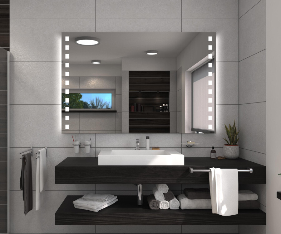 Battery operated outlet bathroom mirrors