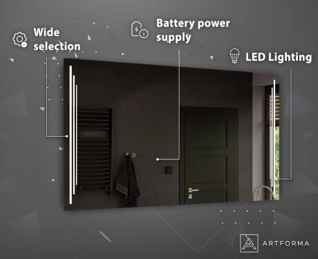 Battery Operated LED Illuminated Mirror L27 #4