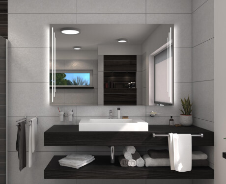 Battery Operated LED Illuminated Mirror L27 #5