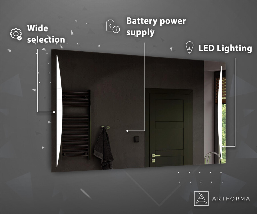 Artforma Battery Operated LED Illuminated Mirror L135
