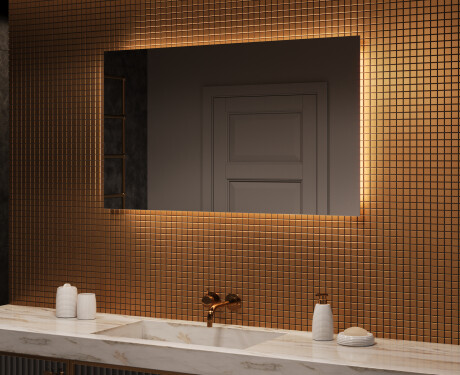 Designer Backlit LED Bathroom Mirror 120x70cm with cool LED color 7000K, warm color 3000K, or neutral color 4500K