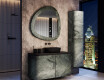 Irregular mirror with a natural stone frame L296