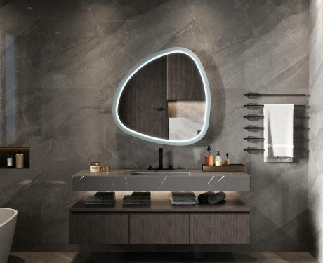 Irregular LED mirror with a high-gloss lacquered MDF frame L308 #2
