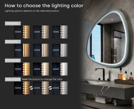 Irregular LED mirror with a high-gloss lacquered MDF frame L308 #5