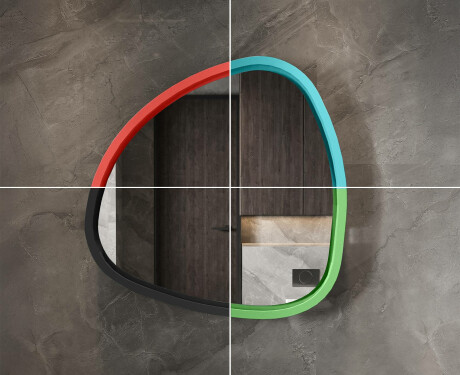 Irregular LED mirror with a high-gloss lacquered MDF frame L308 #6
