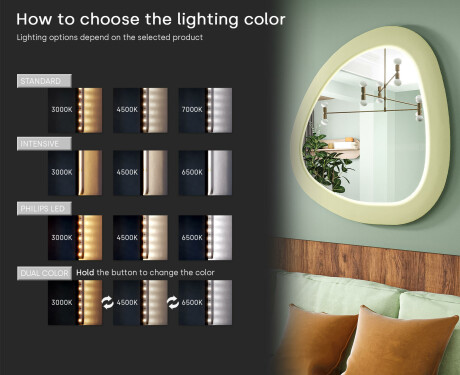 LED mirror with an irregular shape and a lacquered MDF frame L308 #5