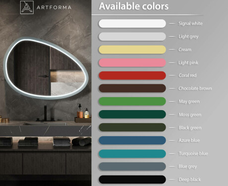 Asymmetrical LED mirror with a lacquered MDF frame L310 #3
