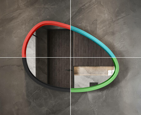 Asymmetrical LED mirror with a lacquered MDF frame L310 #6