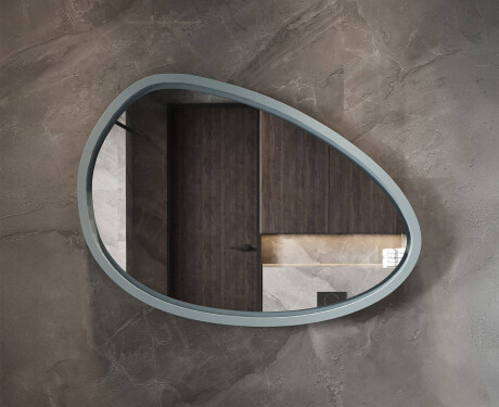 Asymmetrical LED mirror with a lacquered MDF frame L310 #7