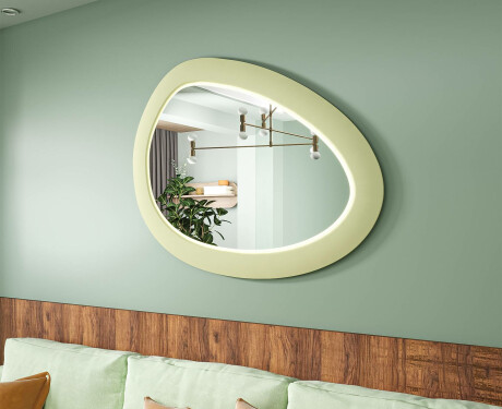 Asymmetrical LED mirror with MDF frame L310