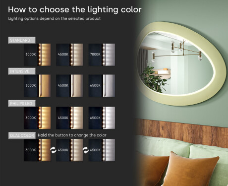 Asymmetrical LED mirror with MDF frame L310 #5