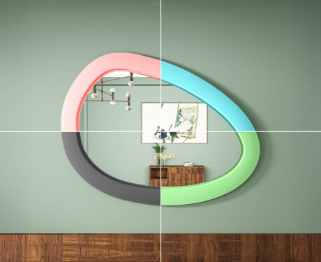 Asymmetrical LED mirror with MDF frame L310 #6