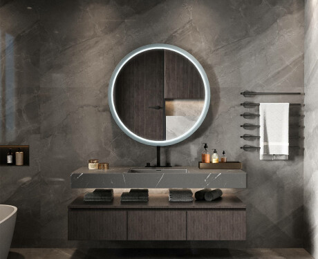 Round LED mirror in a lacquered MDF frame L306 #2