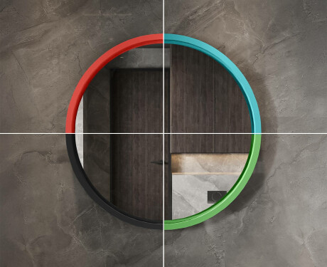 Round LED mirror in a lacquered MDF frame L306 #7